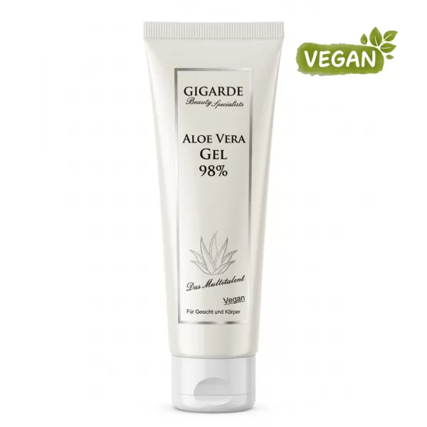 Aloe Vera Gel 98 %, veganes Gesichtsgel & Körpergel zur Feuchtigkeitspflege, 100 ml