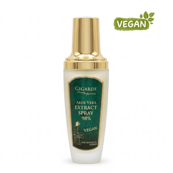 Aloe Vera Spray, Feuchtigkeitsspray mit natürlichem Aloe Vera Barbadensis Extrakt für Gesicht & Körper, 100 ml