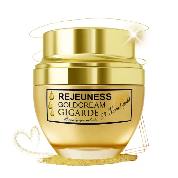 Gold Creme Rejeuness, Gesichtscreme mit 24 Karat Gold, Hyaluronsäure, Matrixyl-Pentapeptiden & Acai-Extrakt, 50 ml