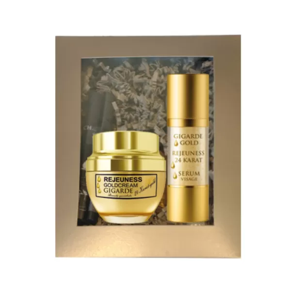 REJEUNESS 24 Karat Gold – Pflegeset mit Gesichtsserum & Creme, 2-teilig